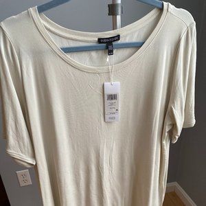 Eileen Fisher Cream 100% Silk Jersey Top NWT